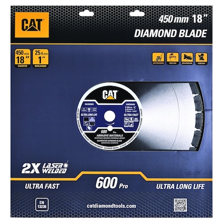 Caterpillar 600 Pro Segmented Laser Welded Asphalt Diamond Blade 18-In - 450mm DA33026U